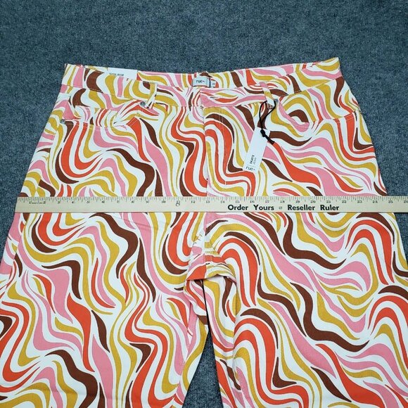 Rue21 Jeans Womens Plus 3X Multicolor Denim Skate Straight Leg Wavy Stretch New - Picture 7 of 12